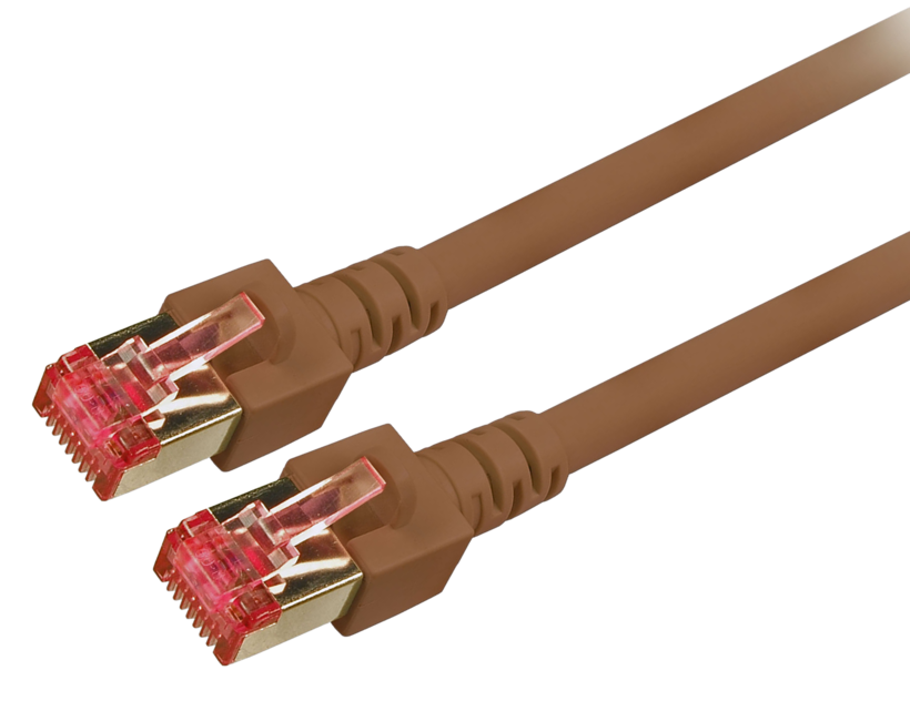 Kabel sieci.RJ45 S/FTP Cat6 5 m, brąz.