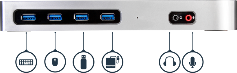Adaptateur USB-C -HDMI/DP/RJ45/USB/audio