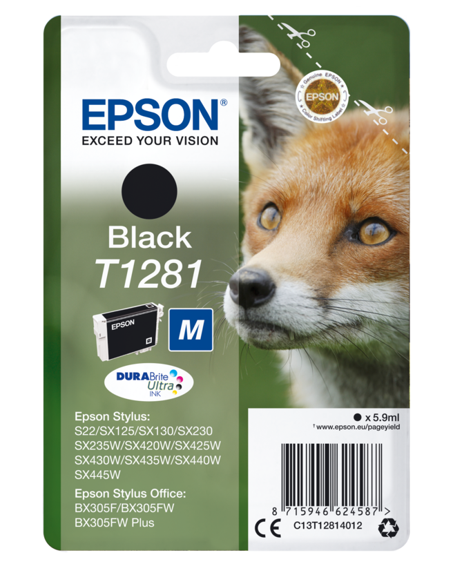 Cartucho de tinta EPSON T1281 M negro