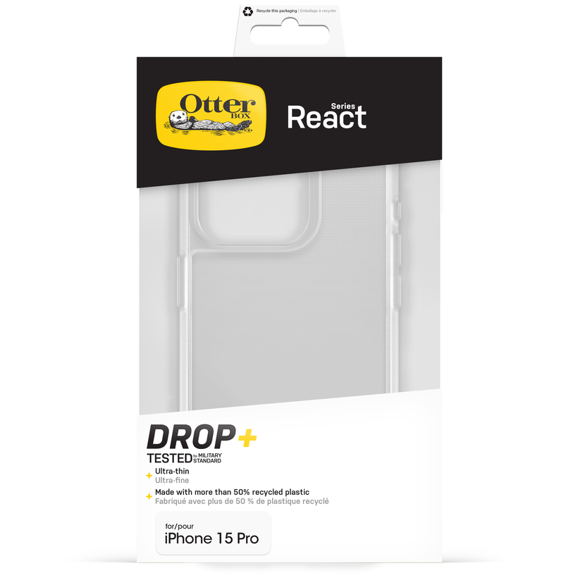 Obal OtterBox iPhone 15 Pro React čirý