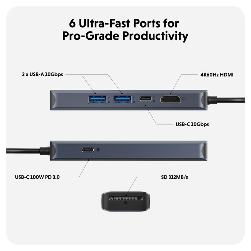 HyperDrive Next 6-in-1 USB-C Dock