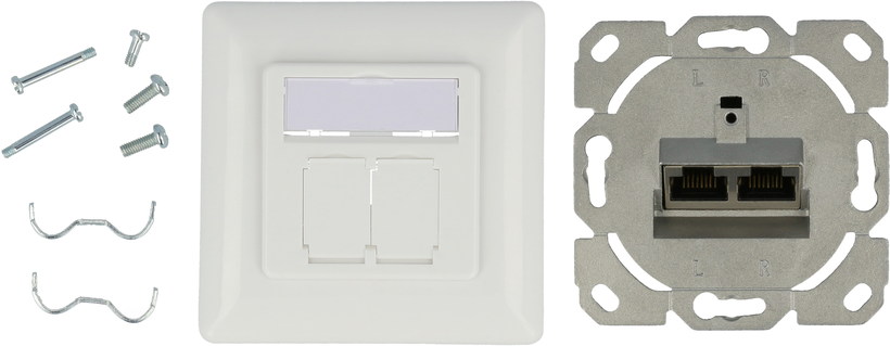 RJ45-Dose UP 2-fach LSA+ Cat6a weiß