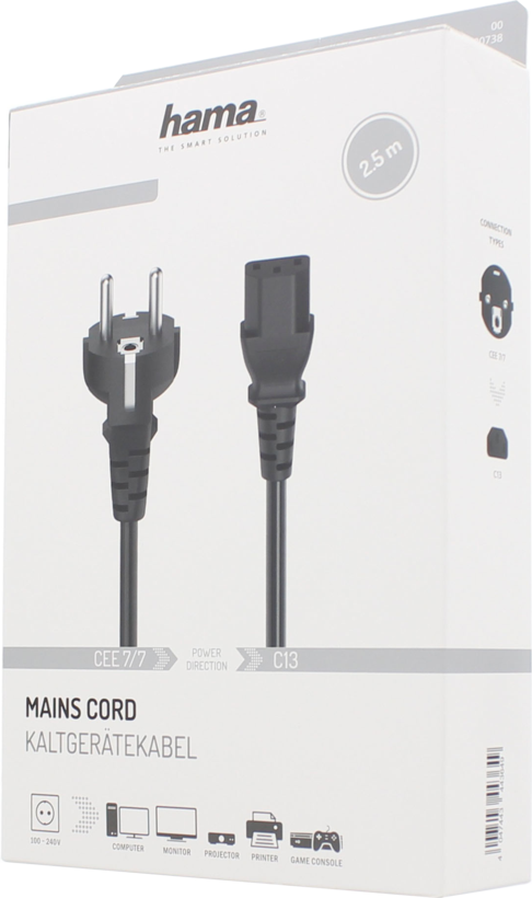 Power Cable Local/m - C13/f 2.5m Black