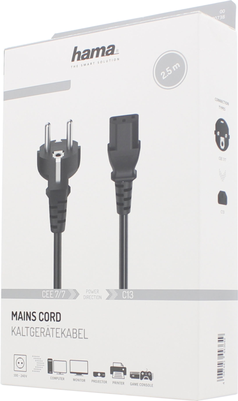 Power Cable Local/m - C13/f 2.5m Black
