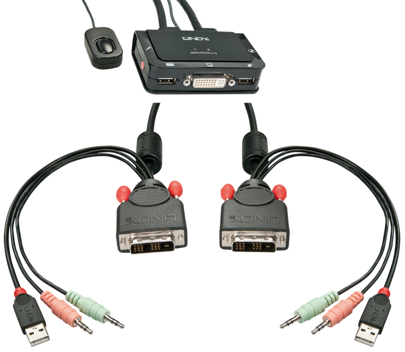 LINDY DVI Compact USB 2.0 KVM-Switch