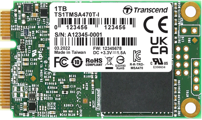 Transcend MSA470T-I mSATA 1TB SSD