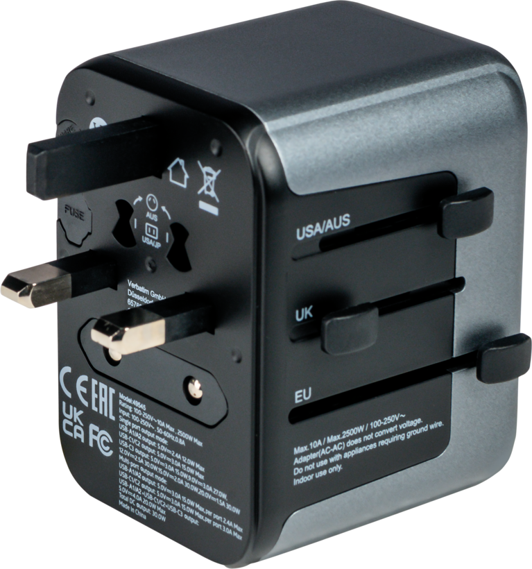 Verbatim World + 5x USB Travel Adapter