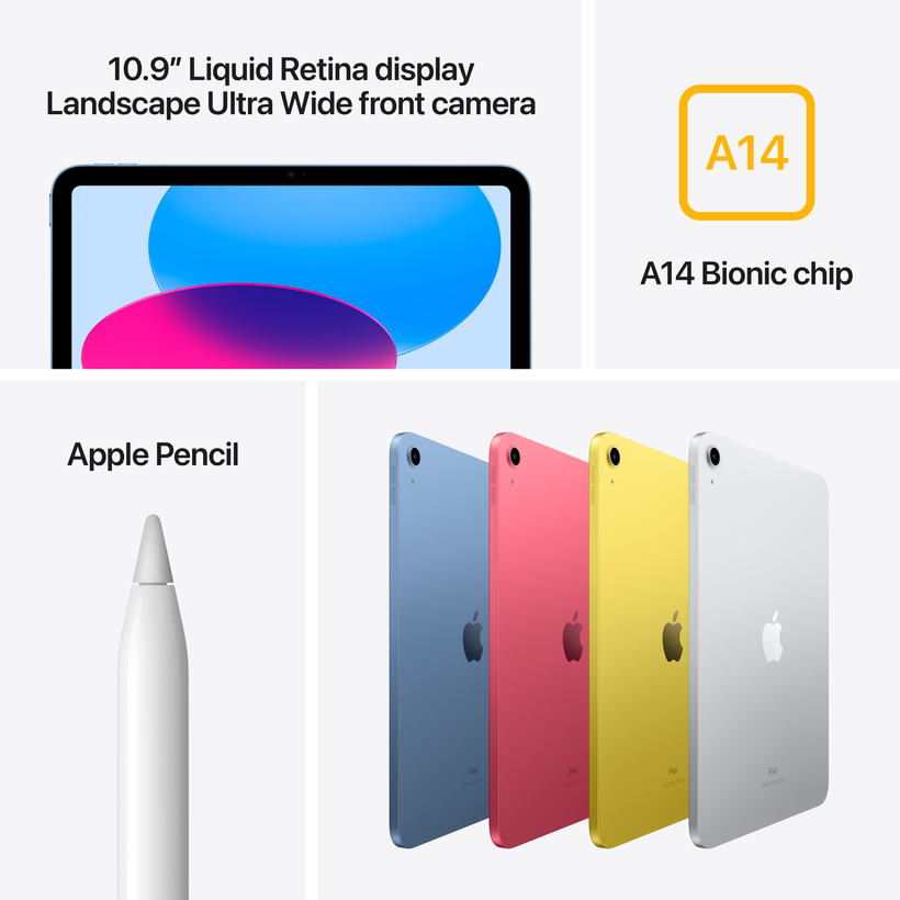 Apple iPad 10.9 10e gén 64 Go, jaune