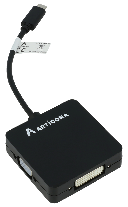 Adaptateur USB-C m. -VGA/DVI/HDMI/DP f.