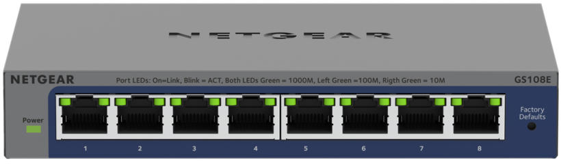 Netgear GS108Ev4 Managed Plus Switch