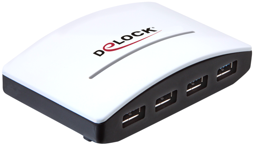 Delock USB Hub 3.0 4-Port schwarz/weiß