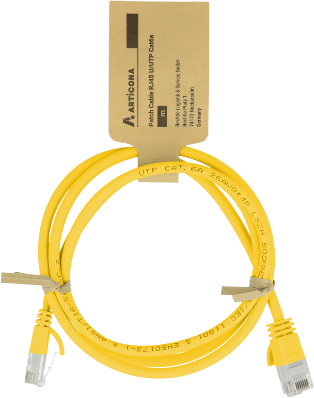 Câble patch RJ45 U/UTP Cat6a 20 m jaune