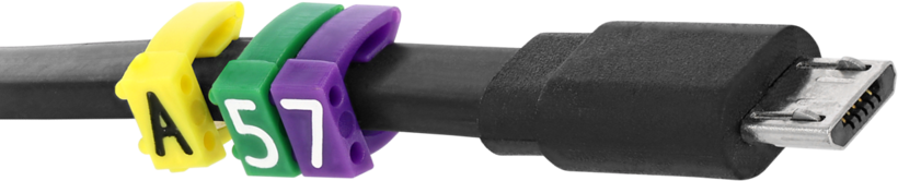 Cable Marker Clips 0-9 Asst Colours 100x