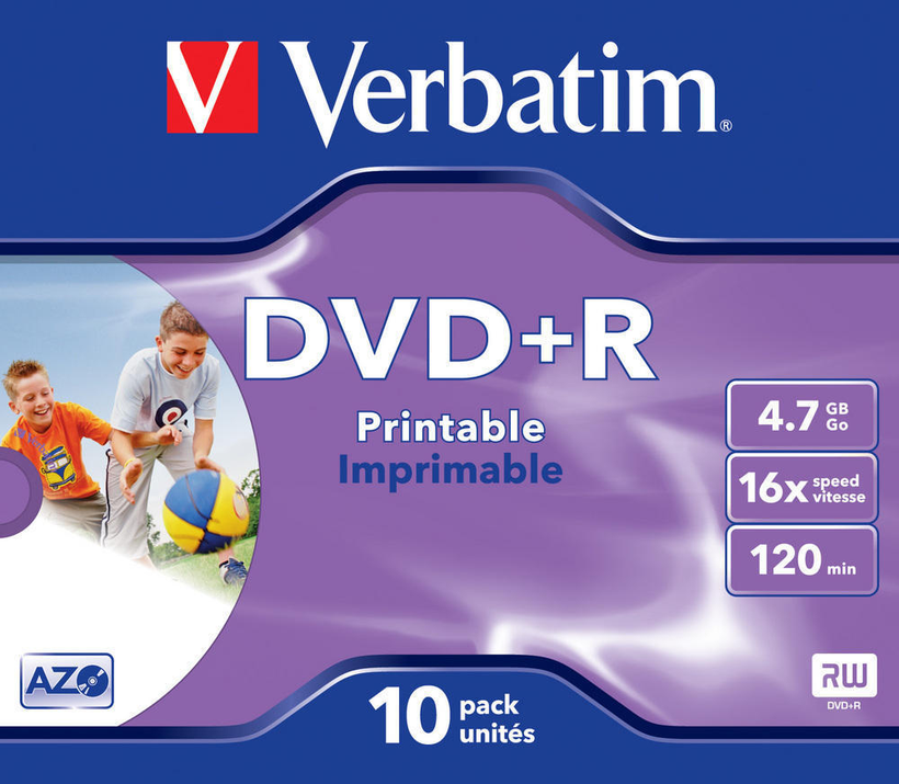 Verbatim DVD+R 4.7GB 16x Ink JC 10-pack