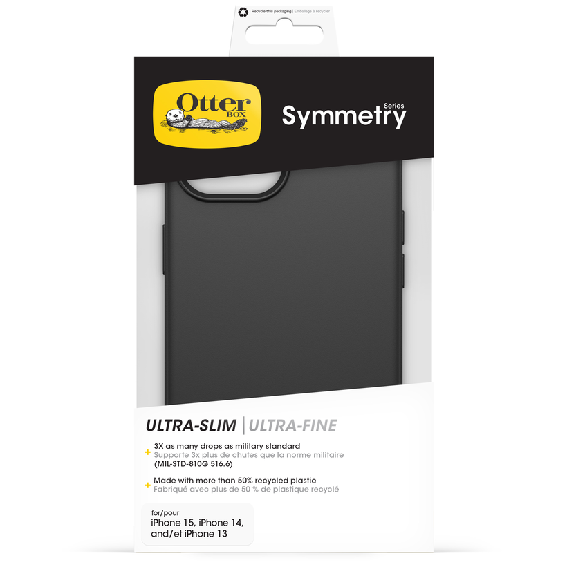 Coque OtterBox Symmetry iPhone 15, noir