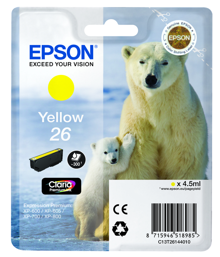 Epson 26 Claria Ink Yellow