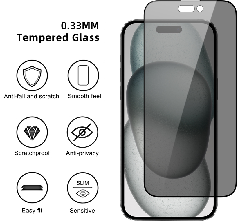 ARTICONA iPhone 15+ 2-W Privacy Glass