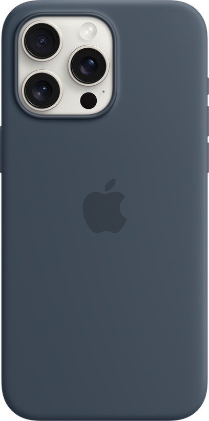 Coque sil Apple iPhone15 Pro Max bleu or