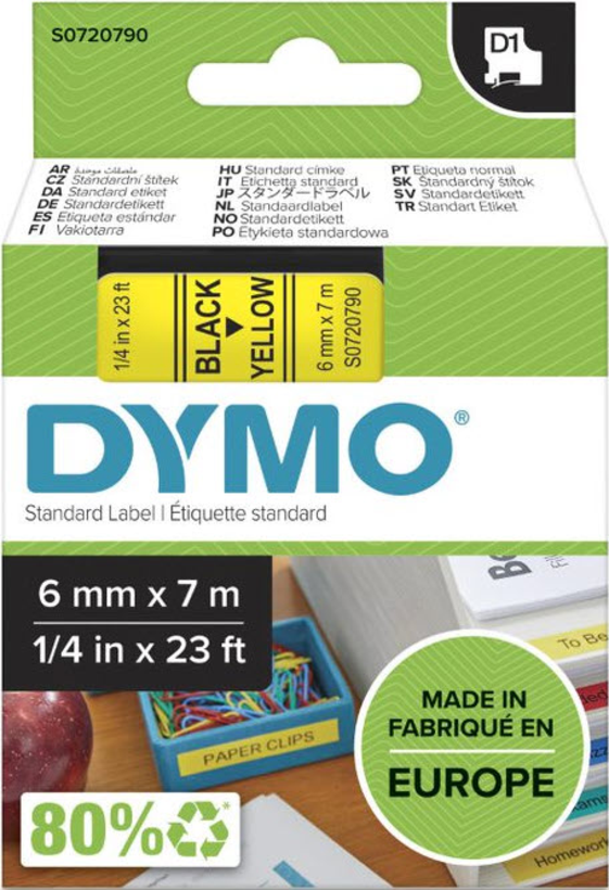 DYMO LM 6mmx7m D1 Label Tape Yellow