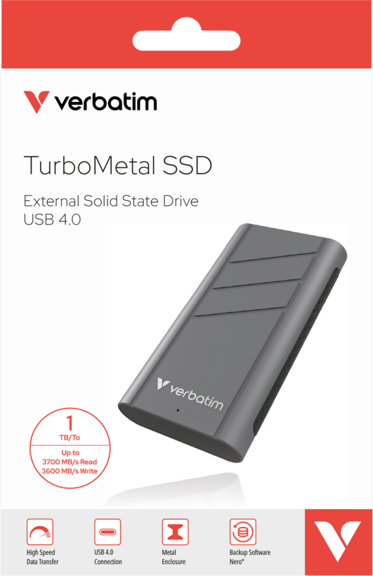 Verbatim TurboMetal USB4 SSD 1TB