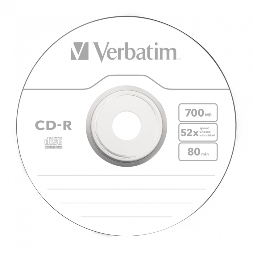 CD-R80/700 Verbatim 52x, spindle de 100