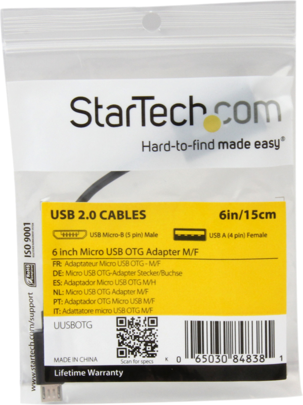 Cabo StarTech USB tipo A - micro-B 0,12m