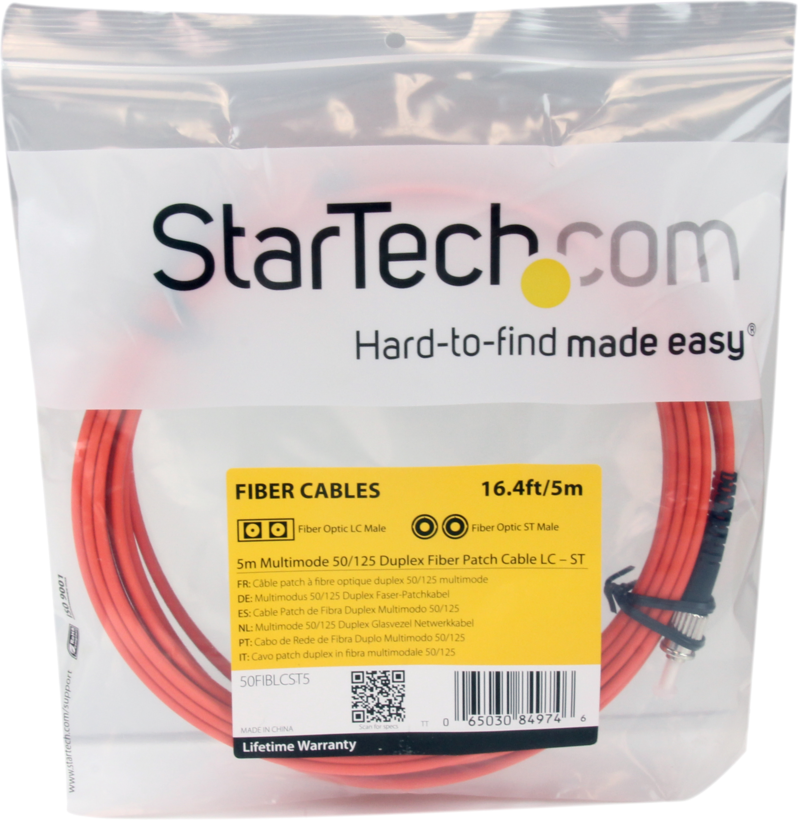 FO Duplex Patch Cable LC-ST 50/125µ 5m