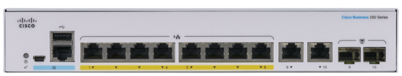 Switch Cisco SB CBS250-8P-E-2G