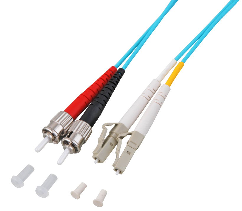 Câble patch FO duplex LC-ST, 10 m, 50µ