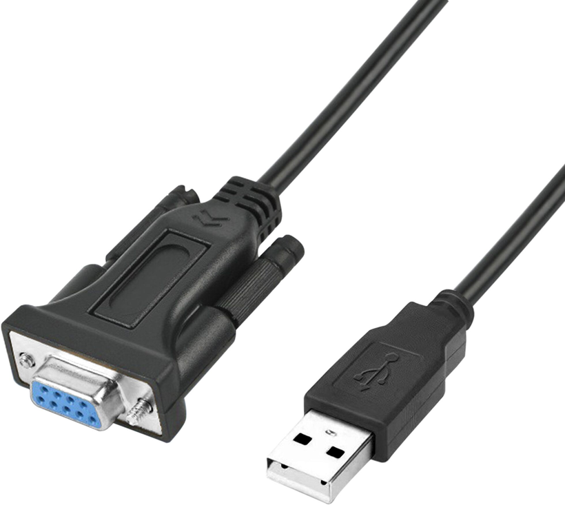 DB9 (RS232) - USB-A f/m adapter 1,8m