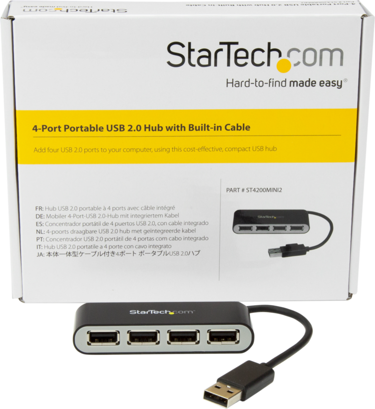 StarTech USB 2.0 hub 4 portos, fekete