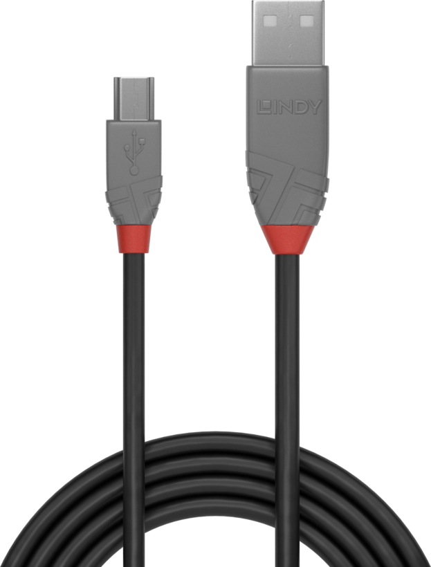 LINDY USB-A to Mini-B Cable 0.5m