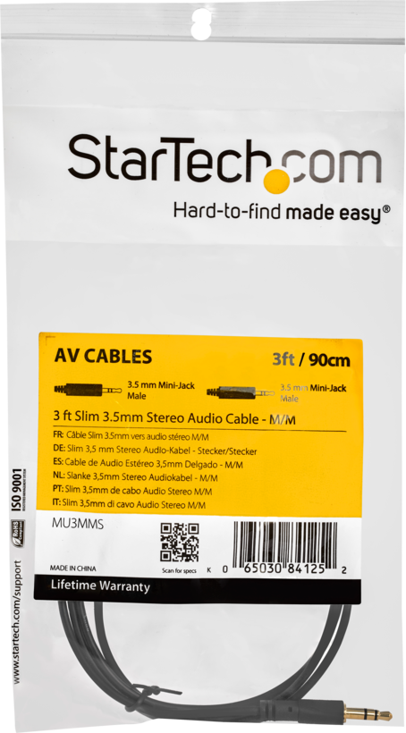 Audio Cable 3.5mm Jack/m-Jack/m 0.9m