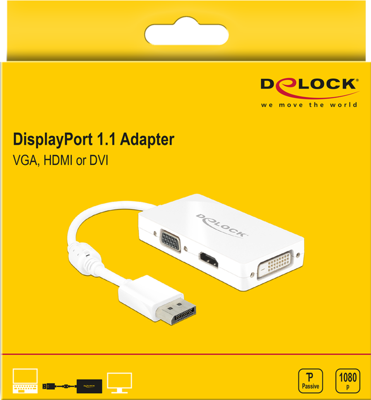 Delock DisplayPort - HDMI/DVI/VGA Adapte