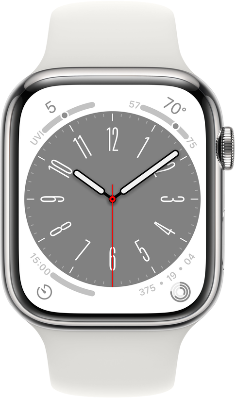 Apple Watch S8 GPS+LTE 45mm Stahl silber