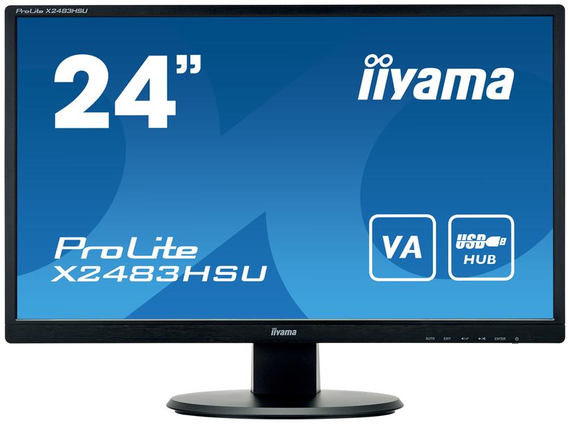 Iiyama prolite x2483hsu-b5 | 60,5cm (23,8") | 1920x1080 | 75hz | va led lcd | dp/hdmi | sijajen računalniški monitor z vgrajenimi zvočniki | komponentko