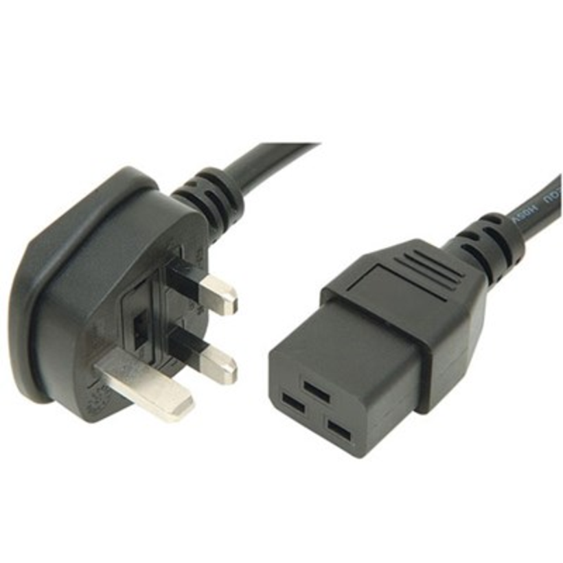 Power Cable IEC320-C19 to UK Plug 16A