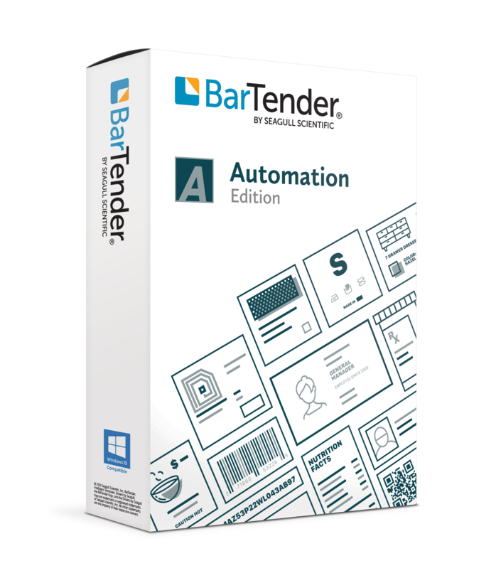 Seagull BarTender Automation Application License + 2 Printers (includes 1 Year of Standard Maintenance & Support)