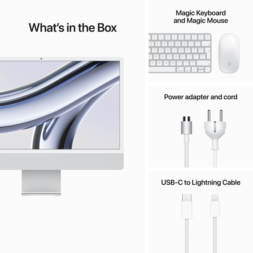 Apple iMac M3 8jádrový 8/256 GB stríbrný