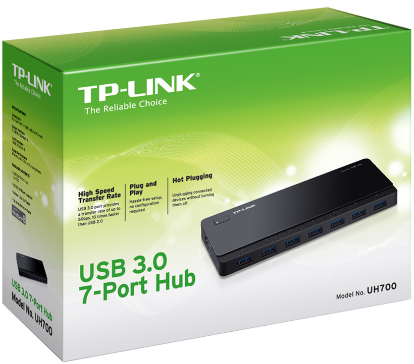 Hub USB 3.0 cab. red TP-LINK UH700 7 p.