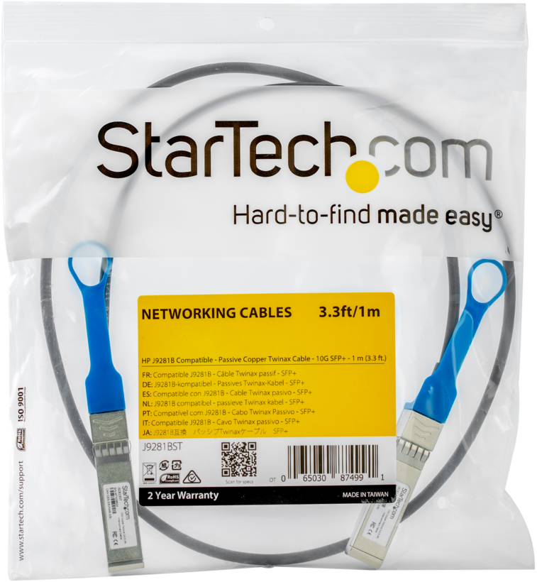 Kabel SFP+ konektor - SFP+ konektor 1m