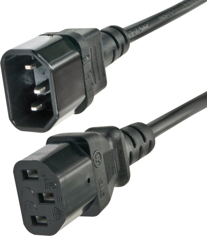 Power Cable C13/f - C14/m 5m Black