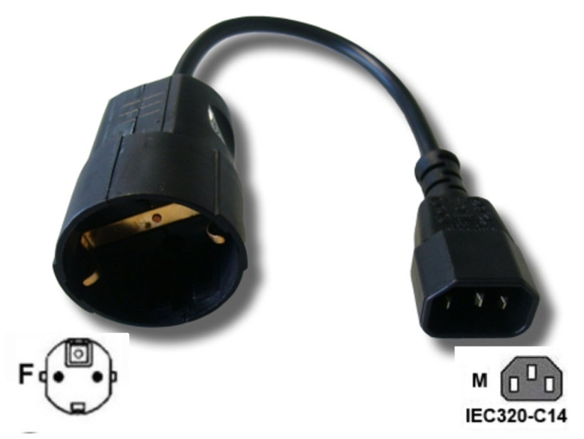 Câble adaptateur Eaton Schuko>IEC320-C14