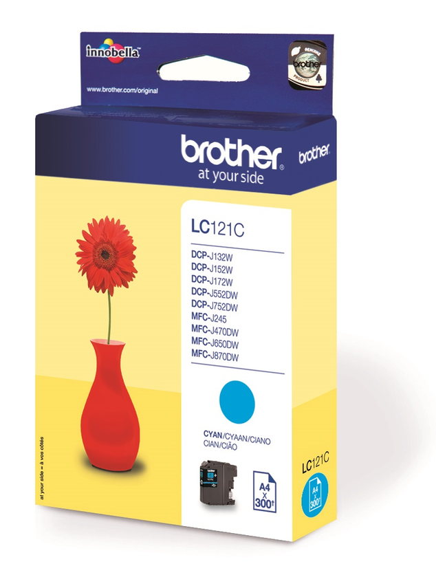 Inkoust Brother LC-121C, azurový