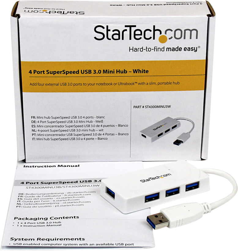 StarTech 4-port USB 3.0 Hub Mini White