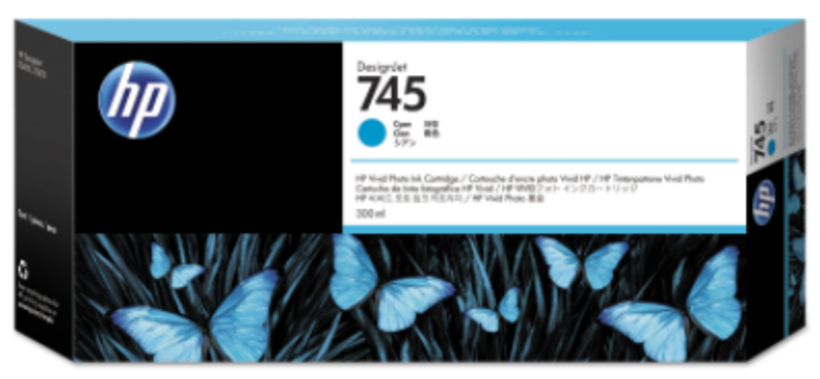 HP 745 Tinte 300 ml cyan