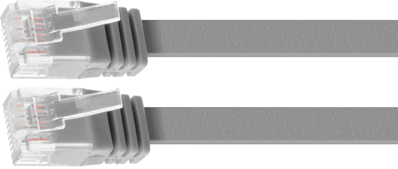 Patch Cable Flat RJ45 U/UTP Cat6 1m Grey