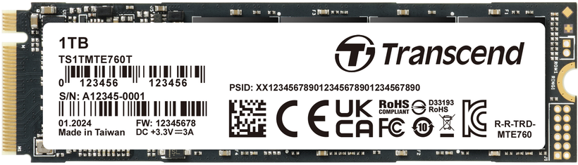 Transcend MTE760T PCIe M.2 1 TB SSD