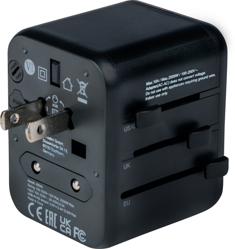 Adaptador viaje Verbatim World + 2x USB