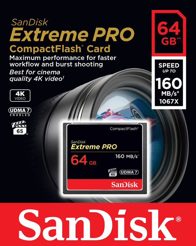 Cartão CF SanDisk Extreme Pro 64 GB